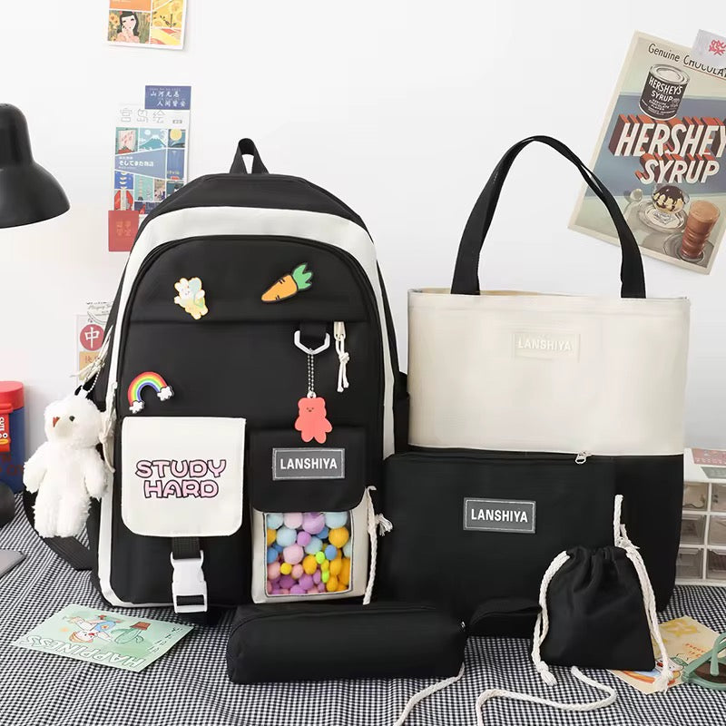 Mochila escolar juego de 5 piezas