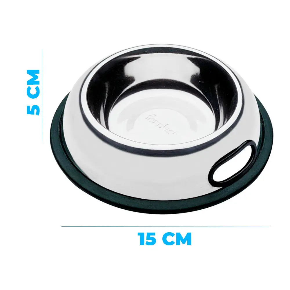 Platon para Mascotas de Acero Inoxidable Antideslizantes para Perros y Gatos Talla S