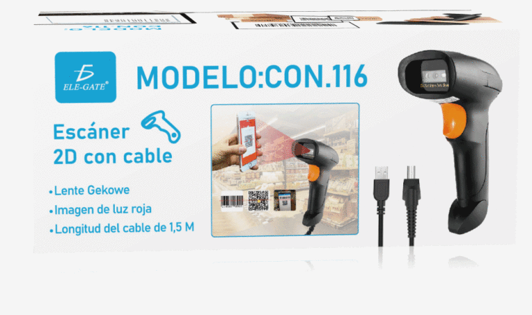 Escáner de Código de Barras 2D con Cable USB