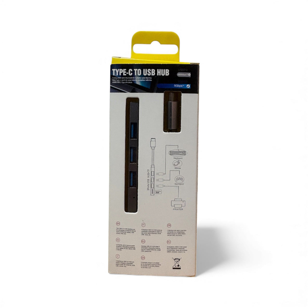 USB Hub tipo C con 4 puertos USB 5Gbps