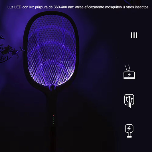 Mosquito Killer Racket Lámpara Led Recargable Eléctrica