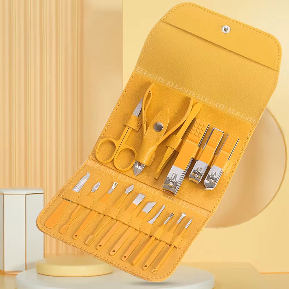 Juego de cortaúñas profesional para manicura y pedicura 16 piezas