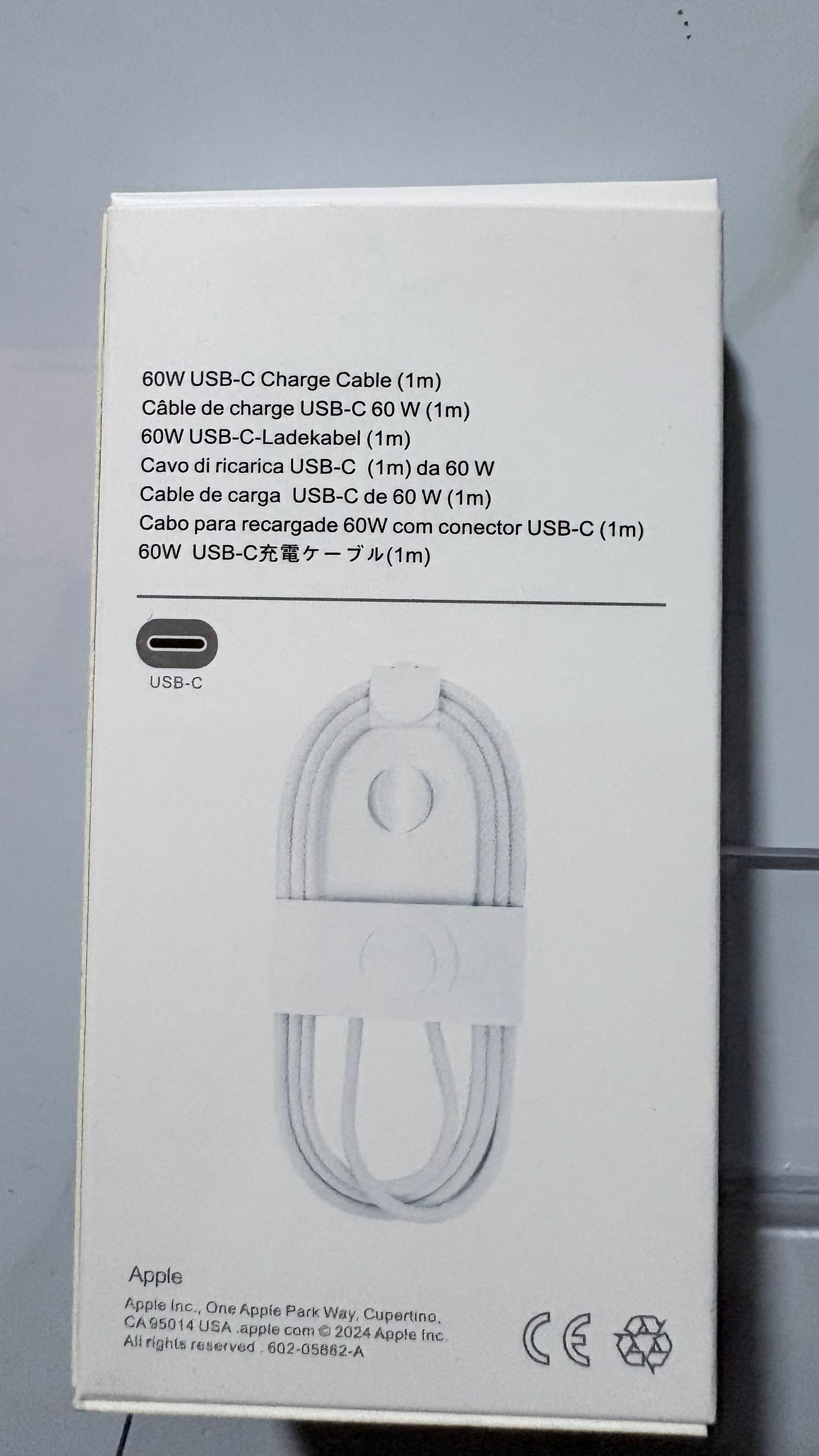 Cable cargador tipo C 60W 1m para iPhone