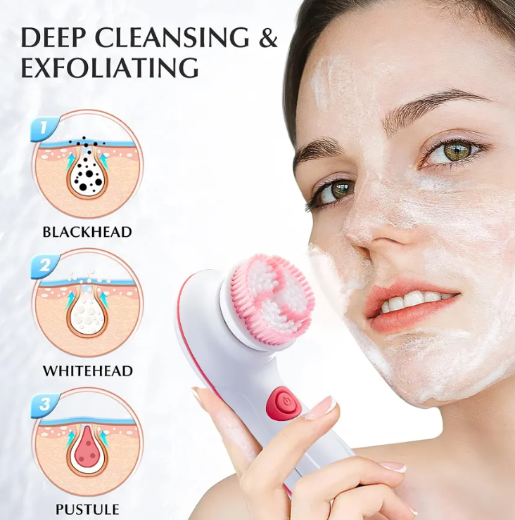 Limpiador facial eléctrico exfoliante 4 en 1