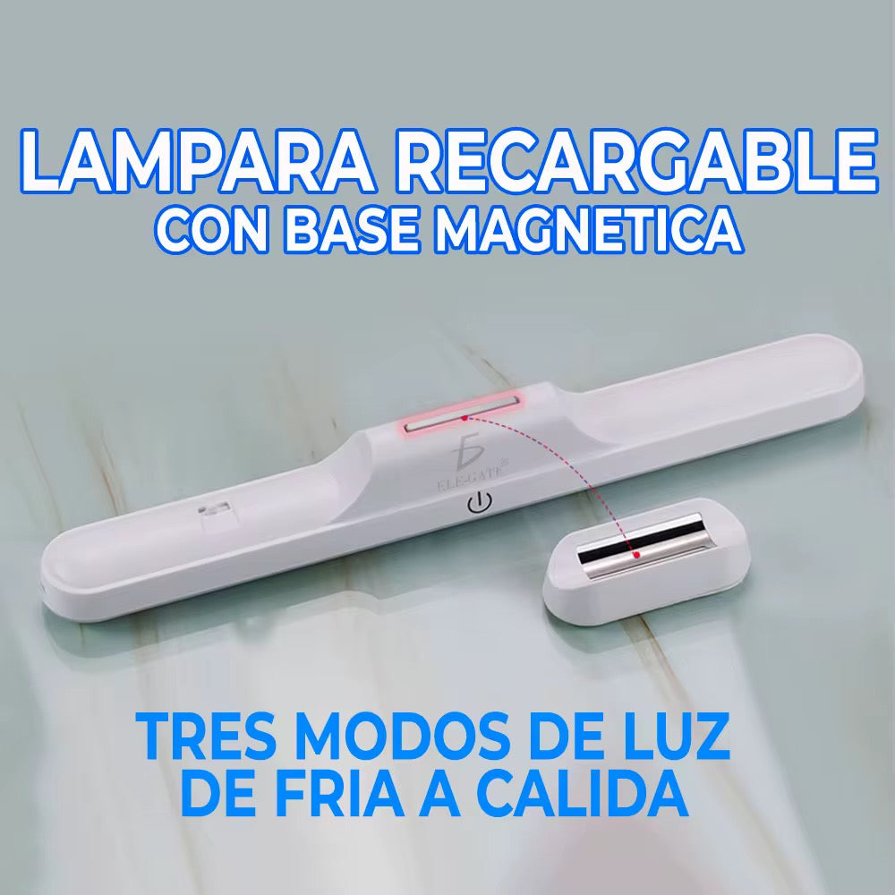 Lámpara LED recargable con base magnética