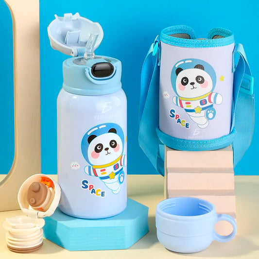 Botella de Agua con Tapa de Popote Térmicas de Acero Inoxidable 22 Onzas