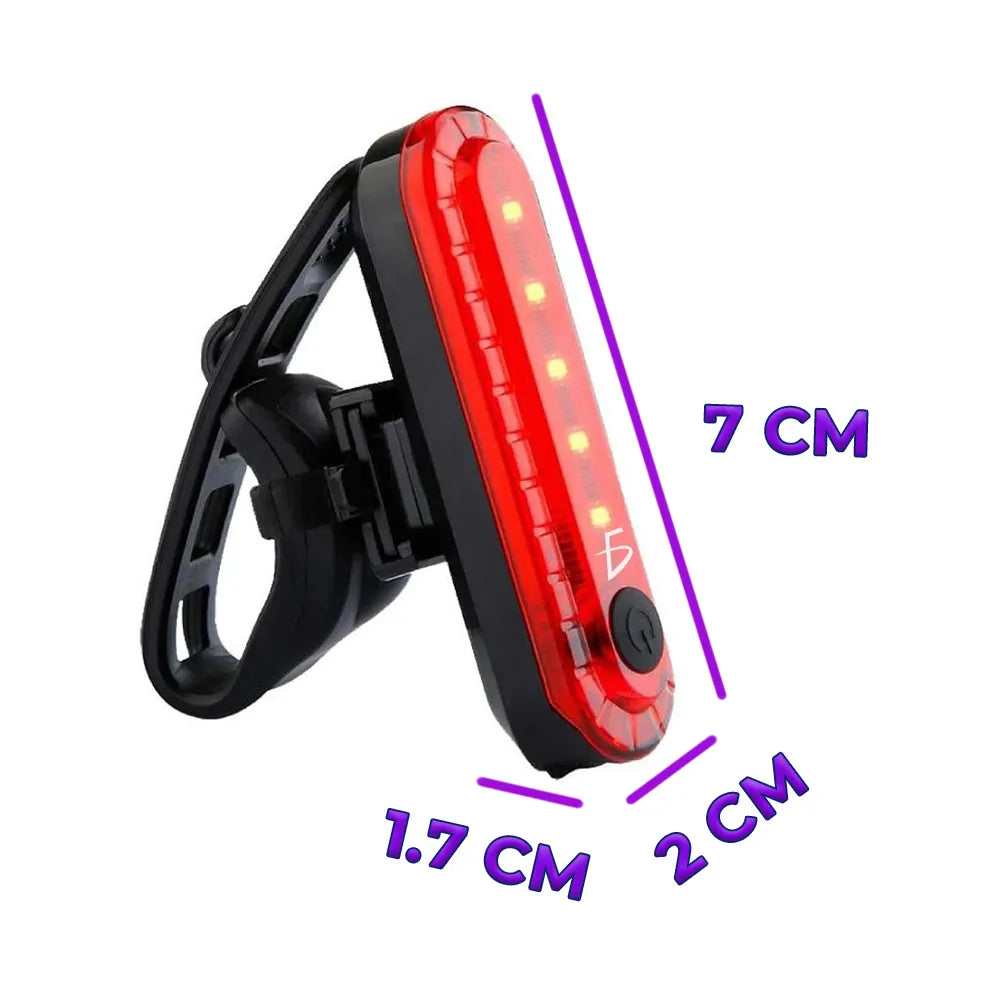 Luz Led Roja para Bicicleta impermeable y con cuatro modos de iluminación