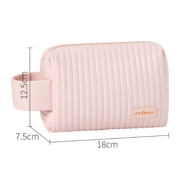 Bolsa de cosméticos de piel para viaje