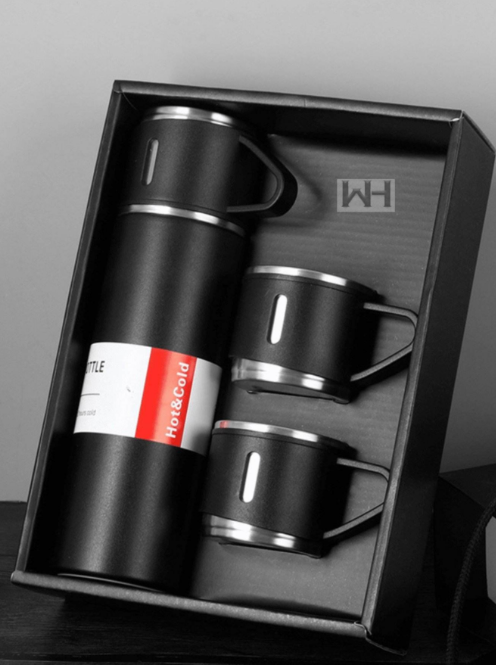 Termo de acero inoxidable de 500 ml con 3 tazas