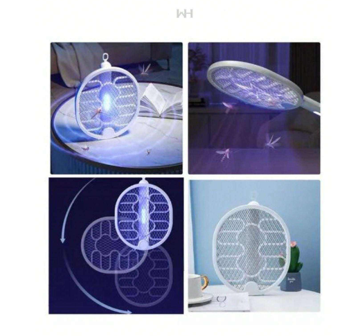 Raqueta Eléctrica Mata Mosquitos recargable con luz led