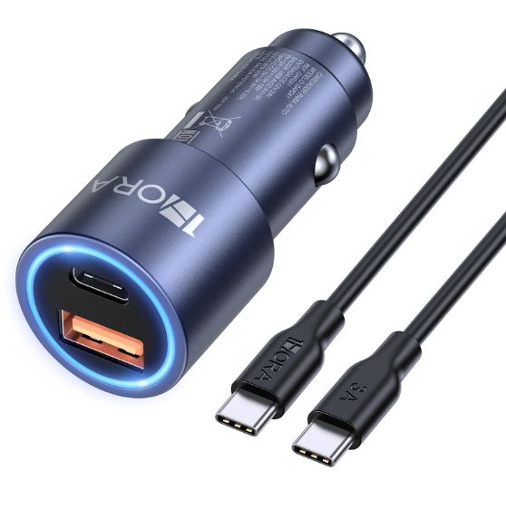 Turbo cargador para auto con cable tipo C 3A