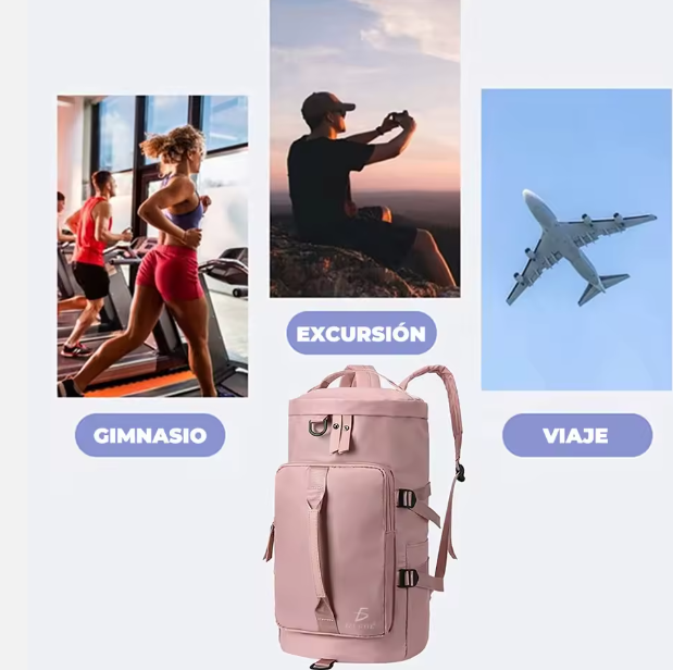 Mochila impermeable con compartimento para zapatos