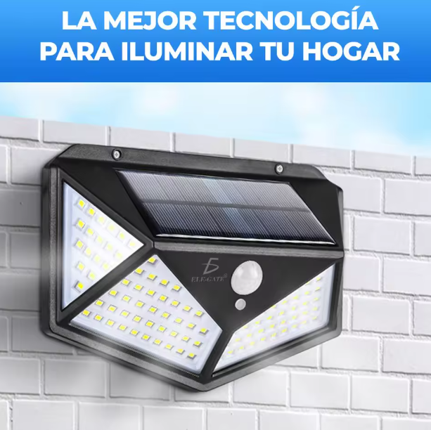 Lámpara solar con 100 LED y sensor de movimiento para exteriores