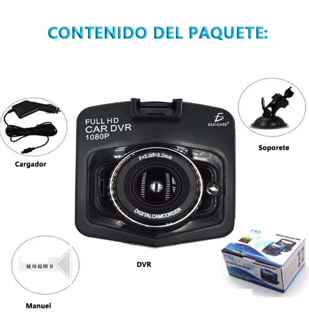 Cámara de seguridad para auto con sensor de movimiento y Full HD