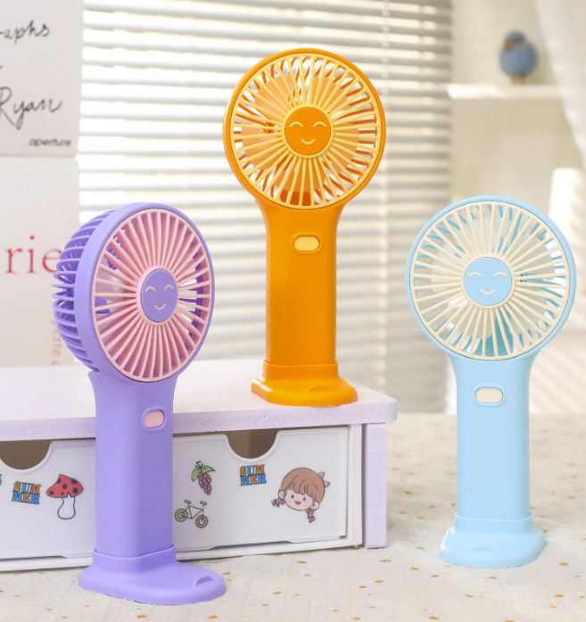 Ventilador portátil recargable con soporte para teléfono móvil
