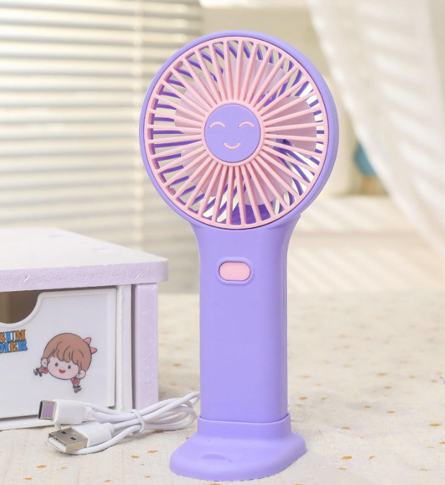 Ventilador portátil recargable con soporte para teléfono móvil