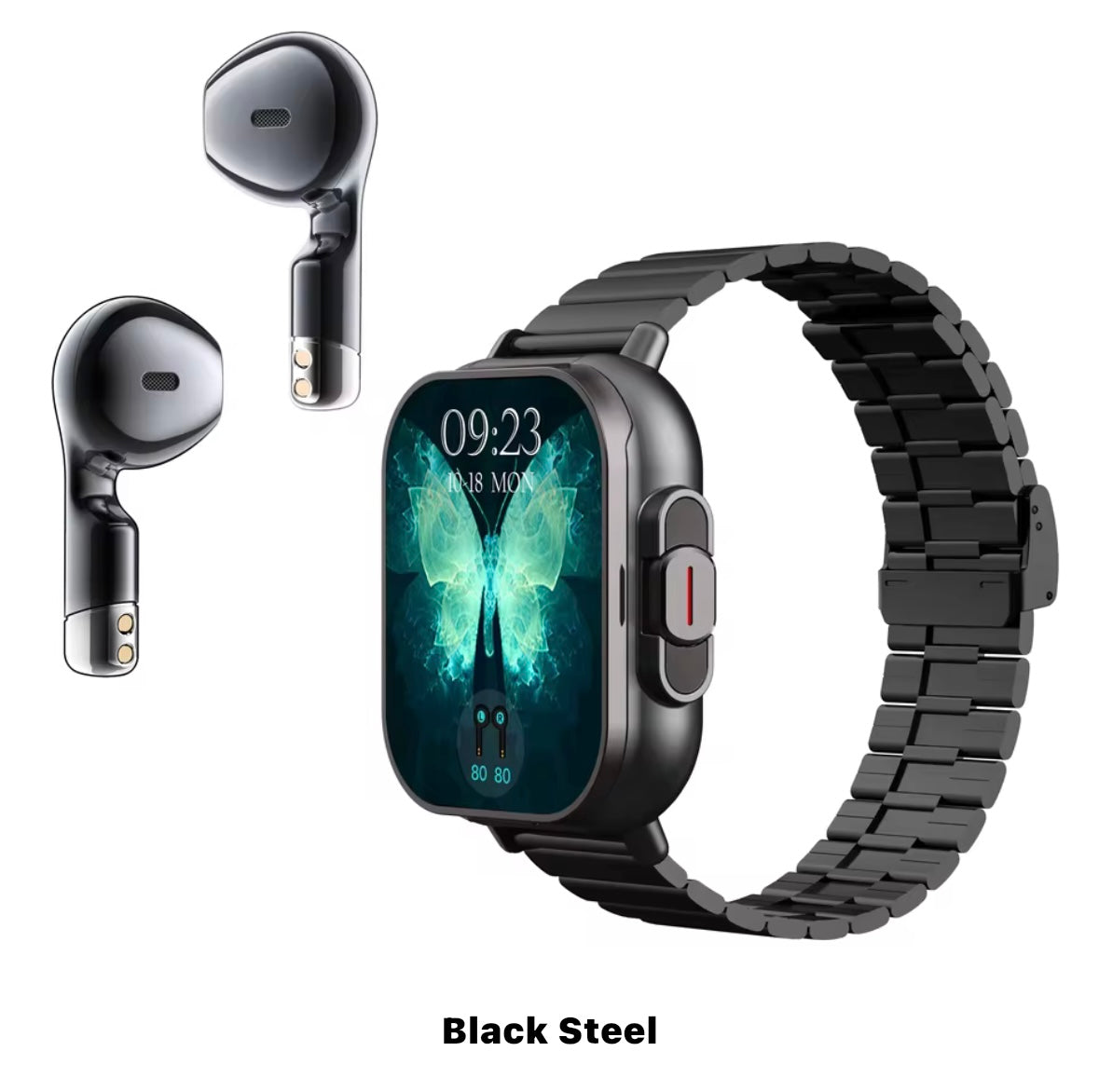 Reloj inteligente 2 en 1, llamadas, auriculares incluidos, monitoreo de salud, deportes
