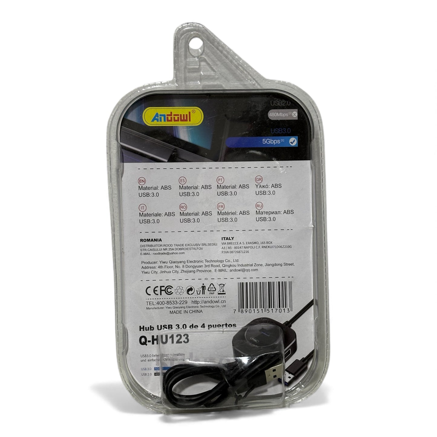 Concentrador USB 3.0 de 4 puertos, función inteligente, conectividad de datos de alta velocidad, carga rápida para caja de teléfono de escritorio