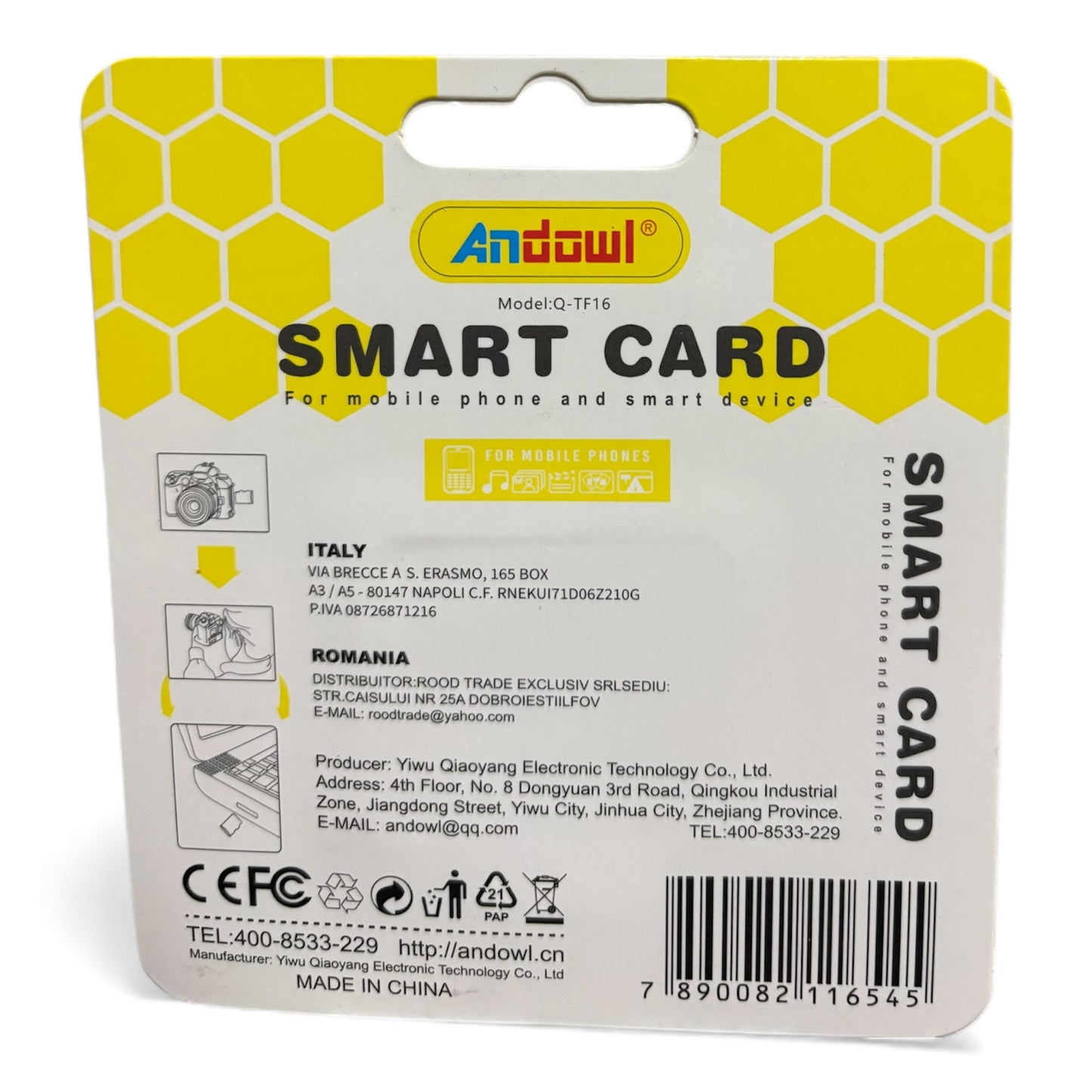 Tarjeta inteligente Micro SD de 16GB Clase 10 con adaptador Tarjeta de memoria micro para dispositivos móviles