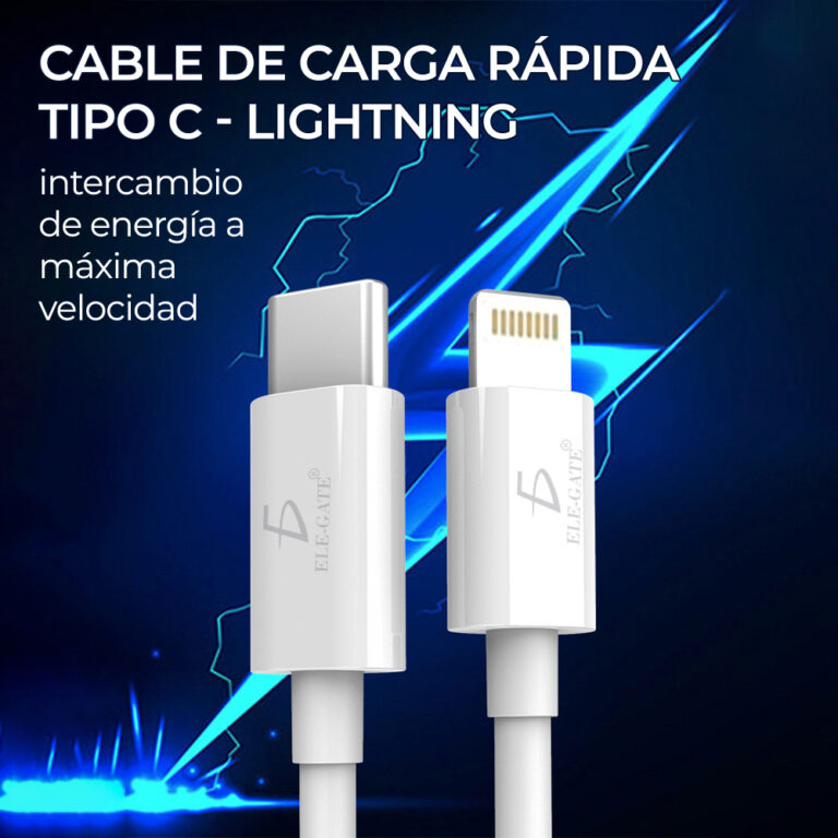 Cable de Carga Rápida Tipo C, 20 W Pd