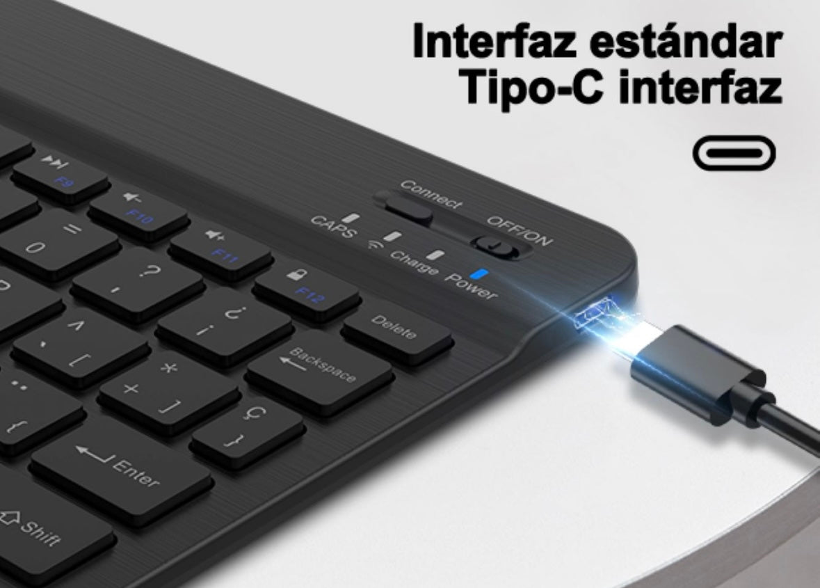 Funda Teclado + Mica + mouse P/galaxy Tab A9 Plus X210