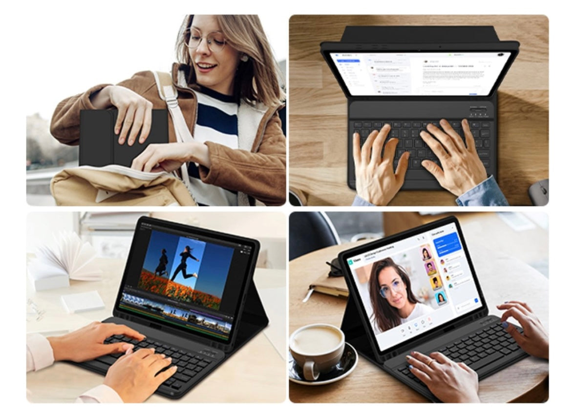 Funda Teclado + Mica + mouse P/galaxy Tab A9 Plus X210