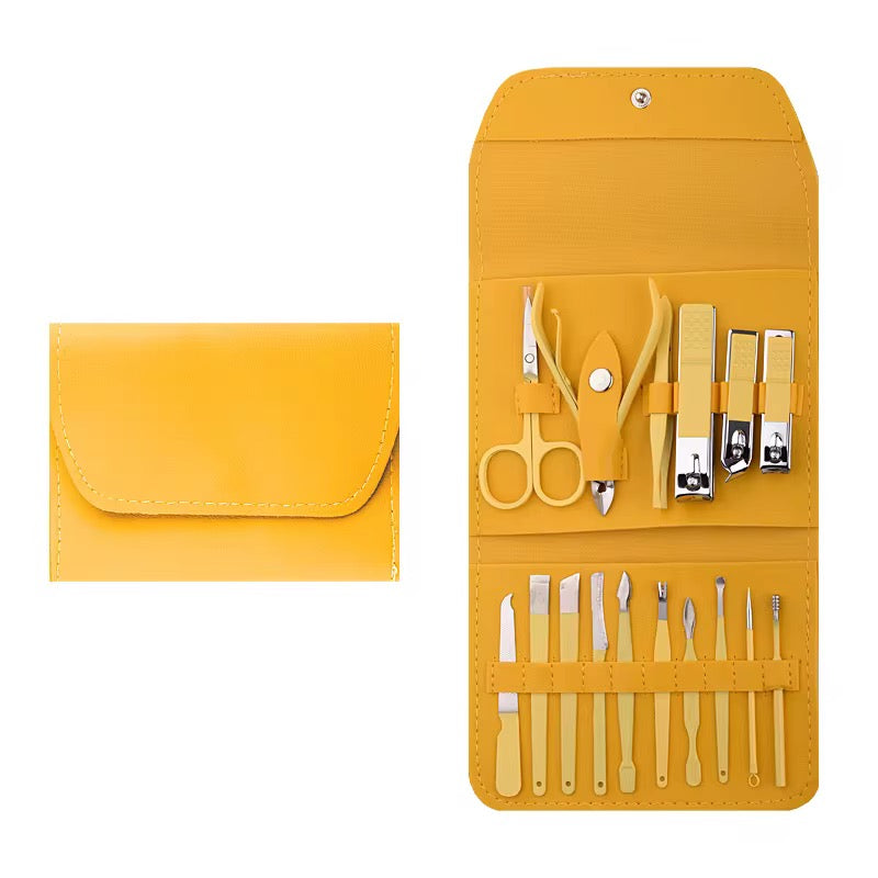 Juego de cortaúñas profesional para manicura y pedicura 16 piezas