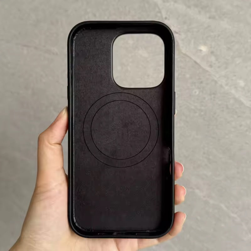 Funda de teléfono de cuero PU magnética, funda protectora a prueba de golpes para iPhone