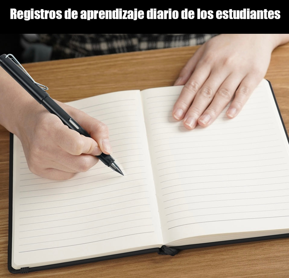 Libreta tipo moleskine de poliuretano + 1 boligrafo