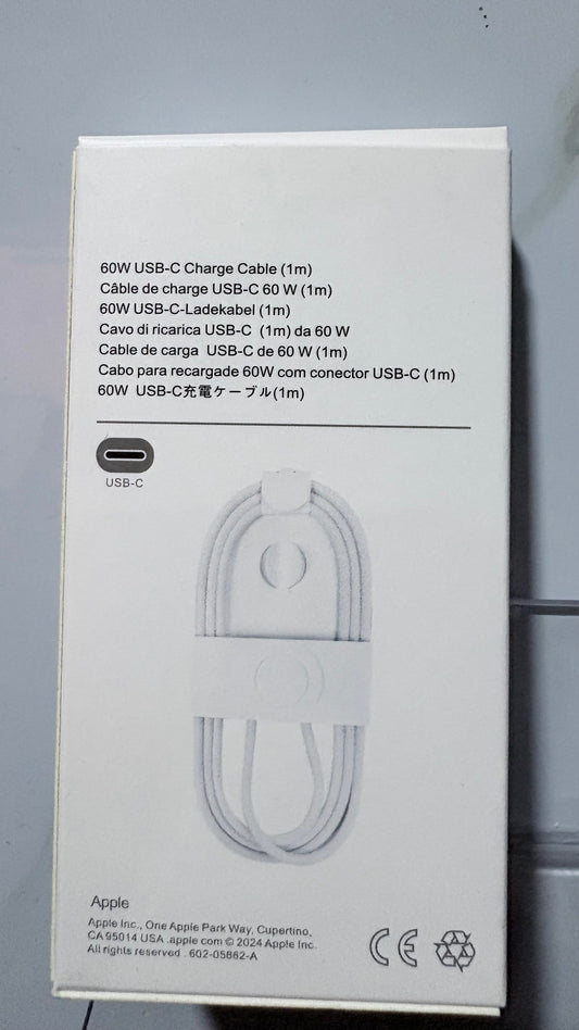 Cable cargador tipo C 60W 1m para iPhone