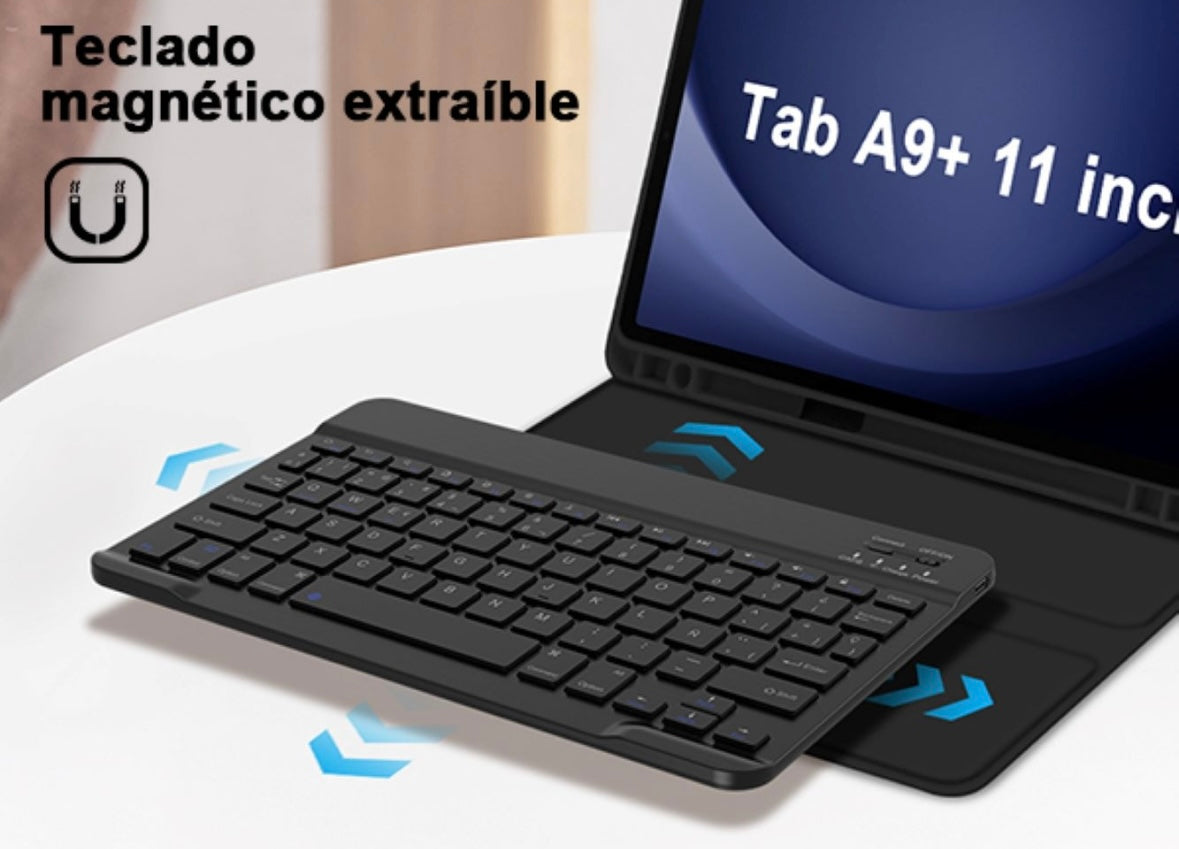 Funda Teclado + Mica + mouse P/galaxy Tab A9 Plus X210