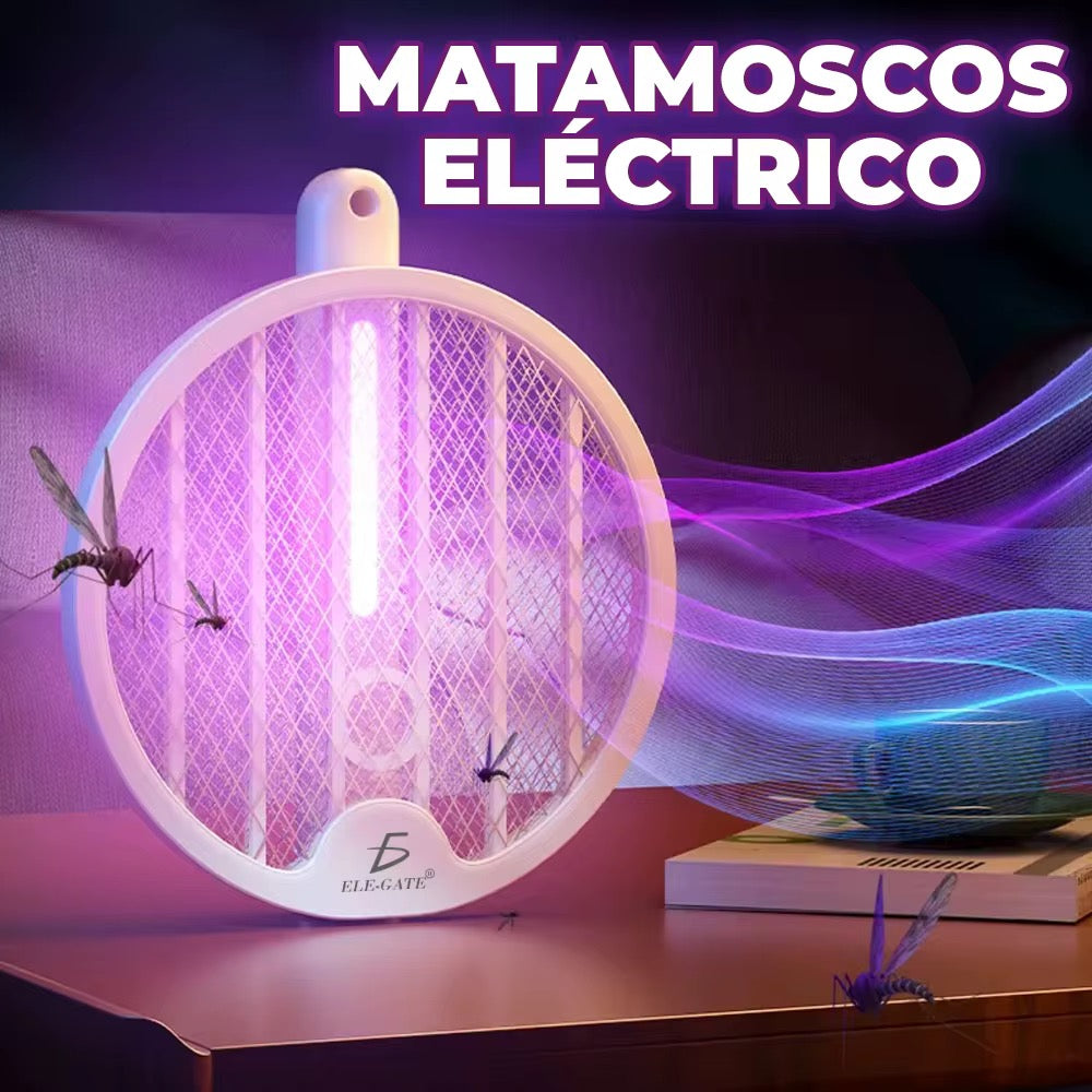 Matamoscas eléctrico recargable con luz UV 2 en 1