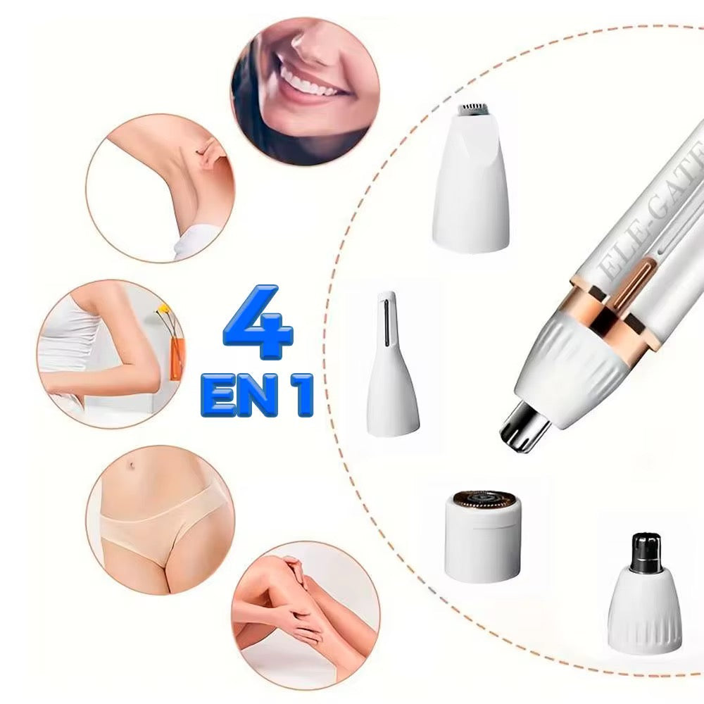 Eliminador de vello facial 4 en 1: Precisión y comodidad para mujeres y hombres