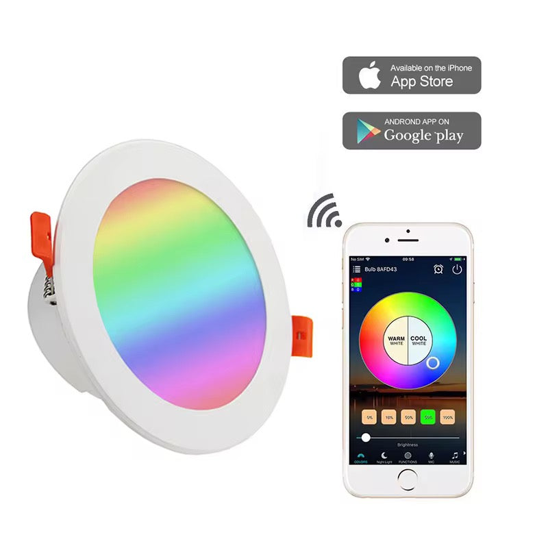 Lámpara de techo moderna LED RGB Smart Wifi, luz colgante