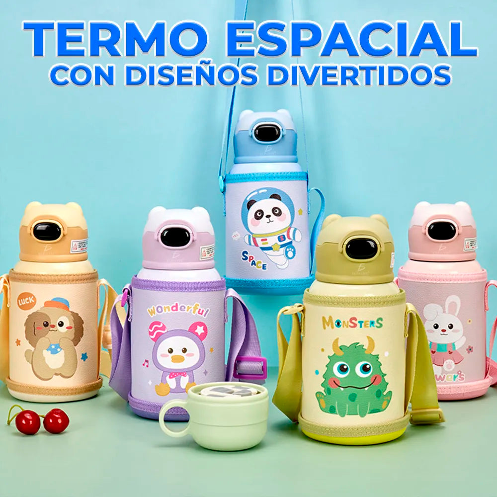 Botella de Agua con Tapa de Popote Térmicas de Acero Inoxidable 22 Onzas