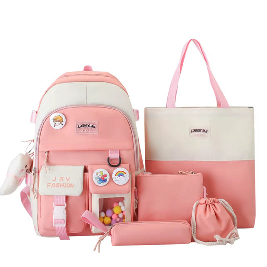 Mochila escolar juego de 5 piezas