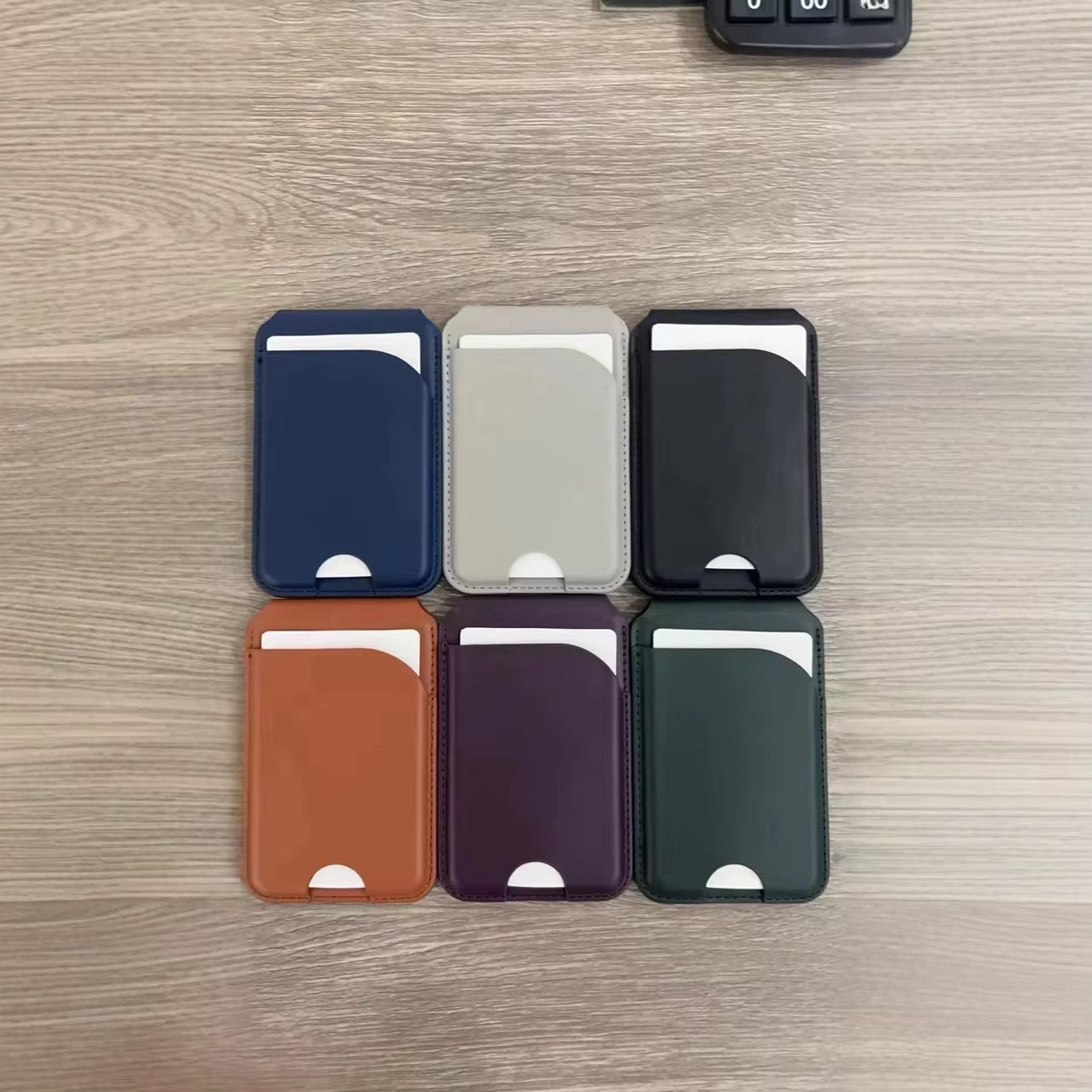 Tarjetero de cuero magnético MagSafe para celular