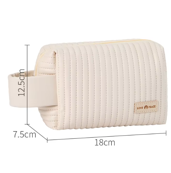 Bolsa de cosméticos de piel para viaje