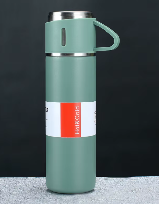 Termo de acero inoxidable de 500 ml con 3 tazas