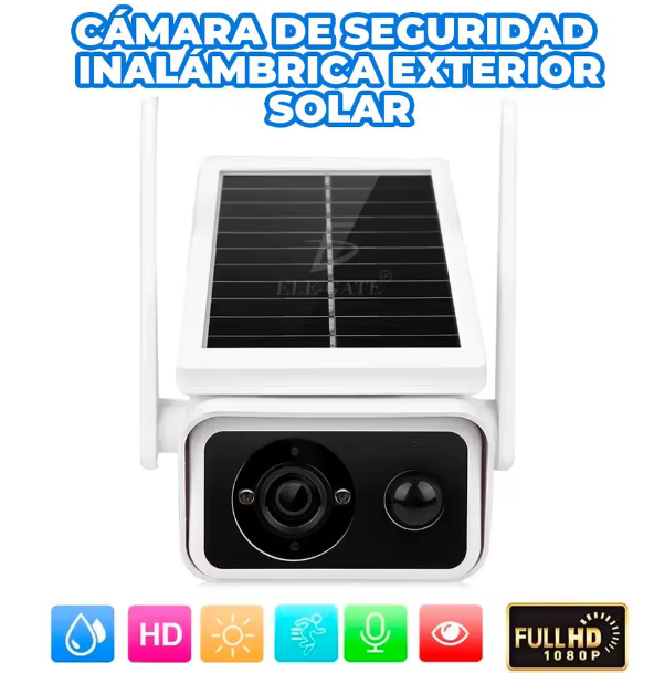 Cámara Wifi con panel solar full HD monitor inalámbrico