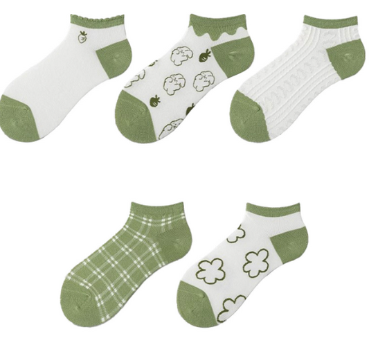 Calcetines cortos con diseños de conejitos para dama