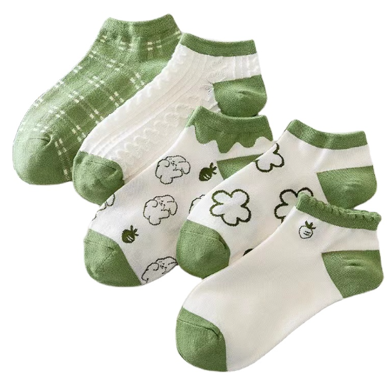 Calcetines cortos con diseños de conejitos para dama