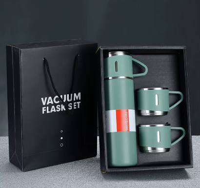 Termo de acero inoxidable de 500 ml con 3 tazas