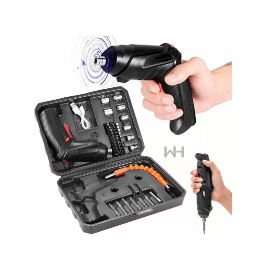 Kit de Destornillador Eléctrico Recargable de 47 Piezas