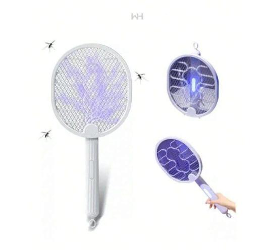 Raqueta Eléctrica Mata Mosquitos recargable con luz led