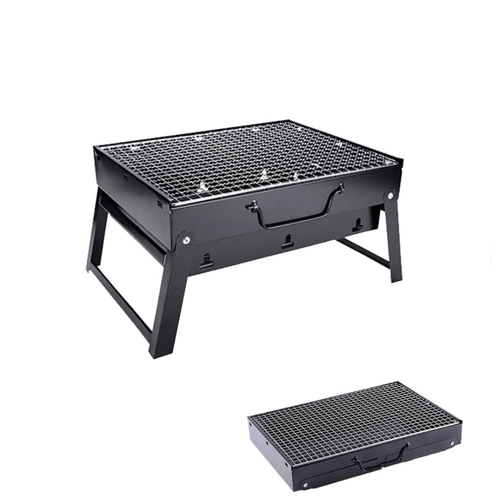 Parrilla portátil para acampar de acero inoxidable