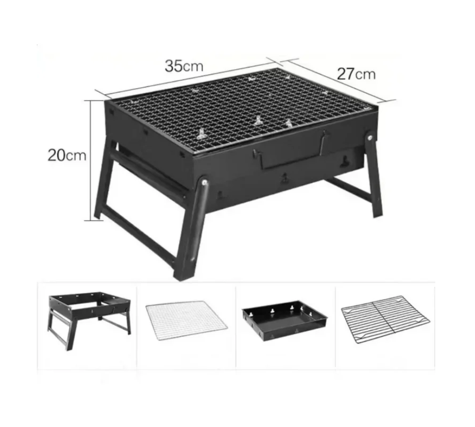 Parrilla portátil para acampar de acero inoxidable