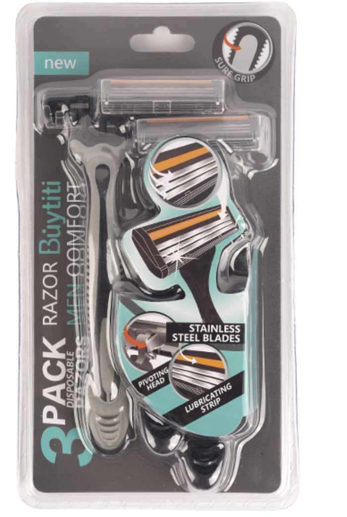 Rastrillos desechables para hombre (3-pack)