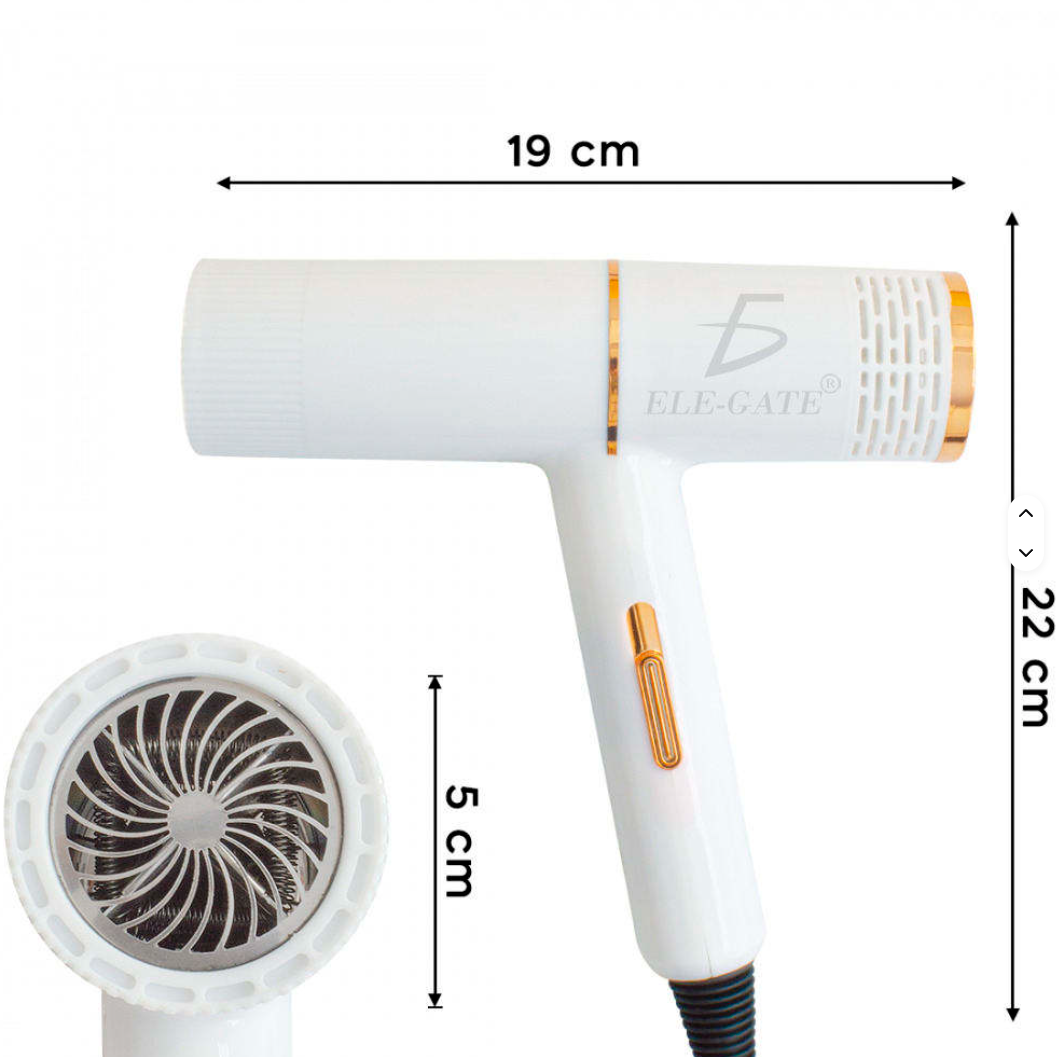 Secador de pelo iónico compacto de viaje 500W