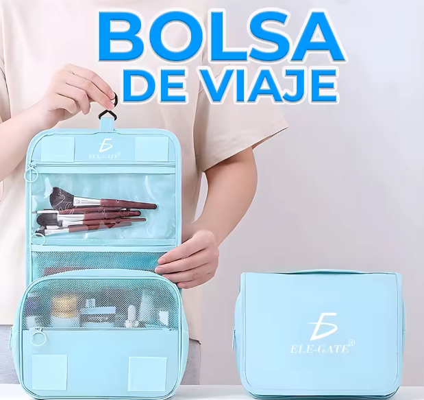 Neceser de viaje con gancho para colgar